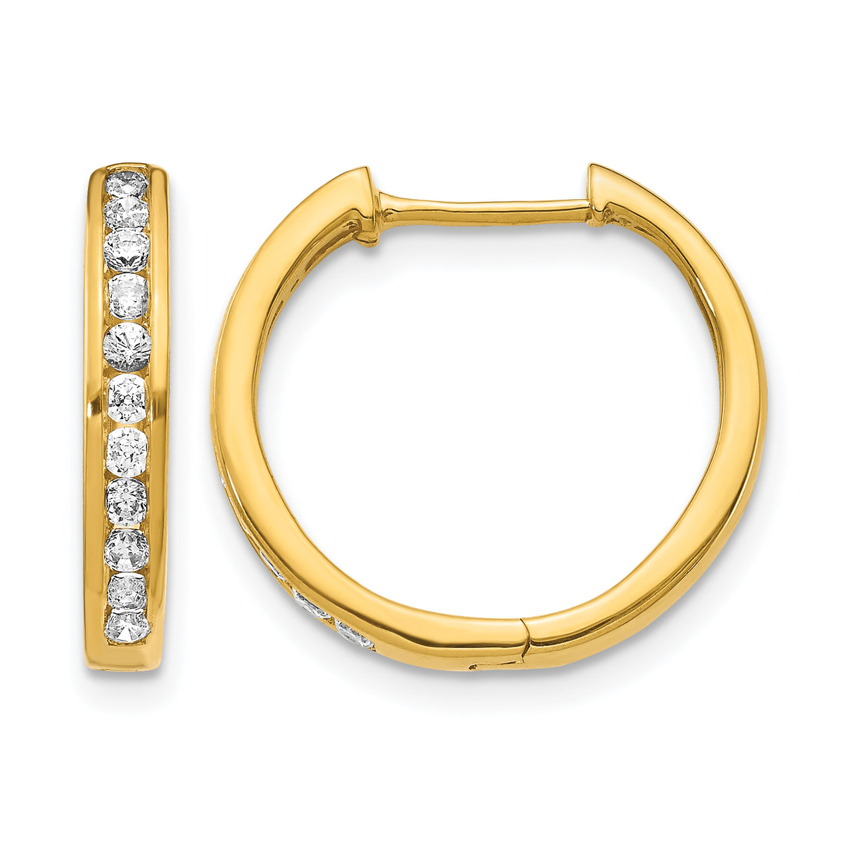 14k 3/8 carat Lab Grown Diamond VS/SI+ G+ Complete Hinged Hoop Earrings