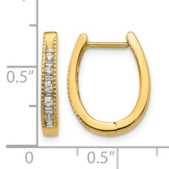10k Diamond Oval Hinged Hoop Earrings