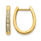 10k Diamond Oval Hinged Hoop Earrings
