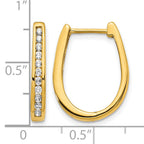 10k Diamond Oval Hinged Hoop Earrings