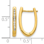 10k Diamond Oval Hinged Hoop Earrings