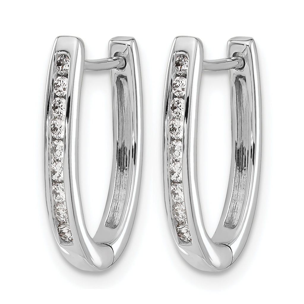 14k White Gold 1/4 carat Lab Grown Diamond VS/SI+ G+ Complete Hinged Hoop Earrings