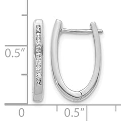 14k White Gold 1/4 carat Lab Grown Diamond VS/SI+ G+ Complete Hinged Hoop Earrings