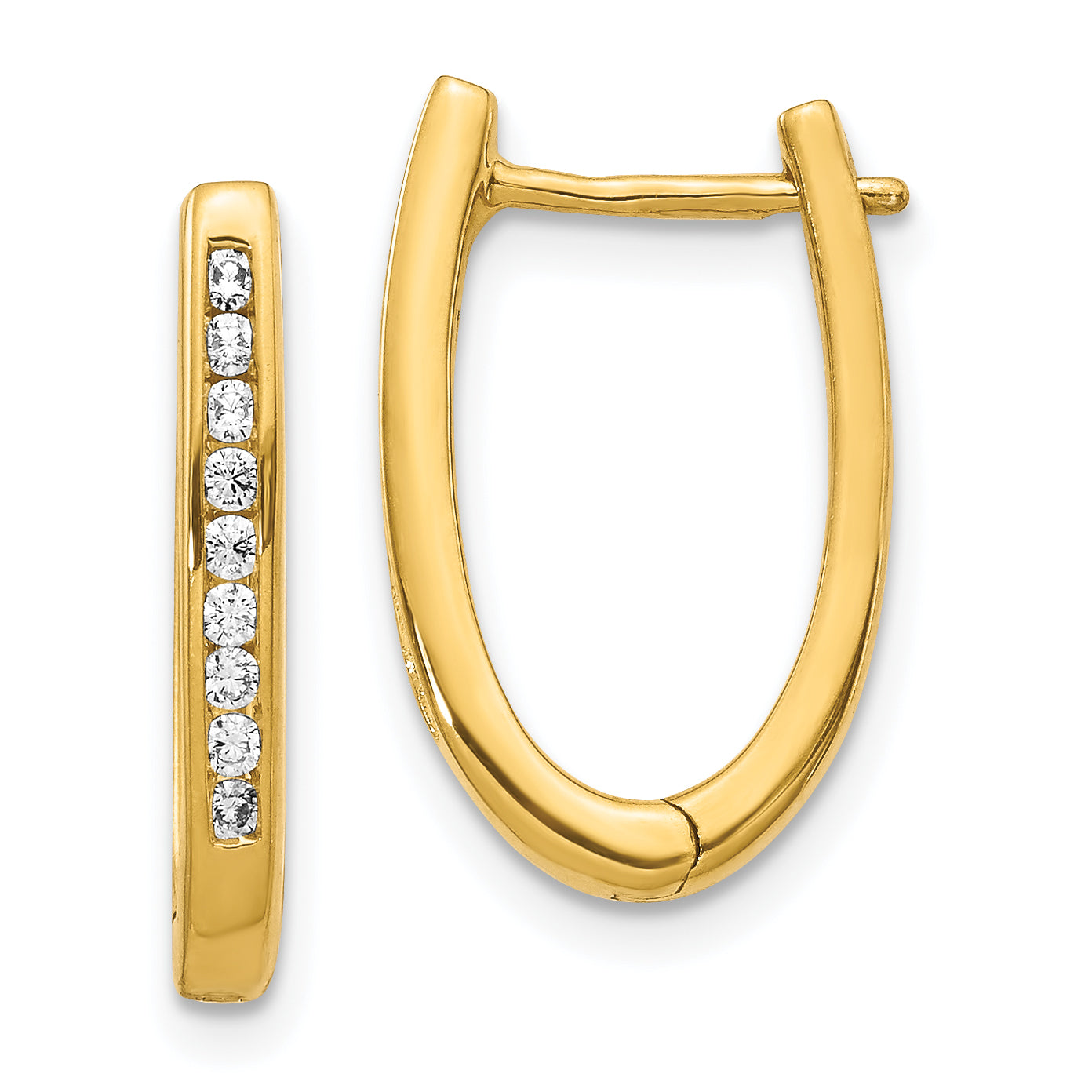 14k 1/4 carat Lab Grown Diamond VS/SI+ G+ Complete Hinged Hoop Earrings Main image