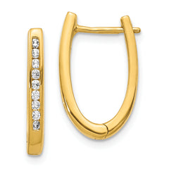 14k 1/4 carat Lab Grown Diamond VS/SI+ G+ Complete Hinged Hoop Earrings