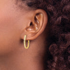 10k Diamond Oval Hinged Hoop Earrings