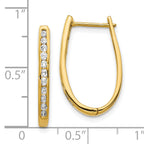 10k Diamond Oval Hinged Hoop Earrings