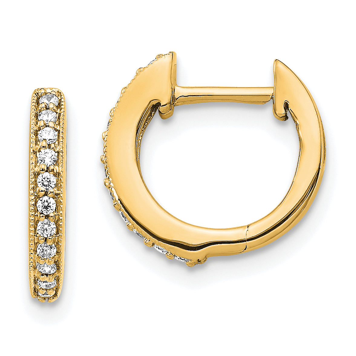 10k Diamond Hinged Hoop Earrings Main image