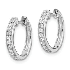 14k White Gold 1/8 carat Lab Grown Diamond VS/SI+ G+ Complete Hinged Hoop Earrings