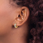 10k Diamond Hinged Round Hoop Earrings