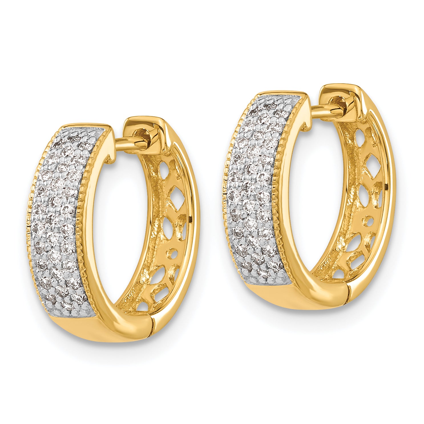 10k Diamond Hinged Hoop Earrings Secondary image