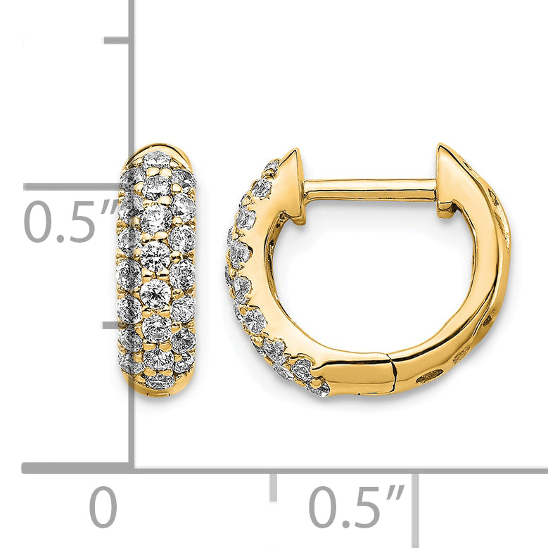 10k Diamond Hinged Hoop Earrings