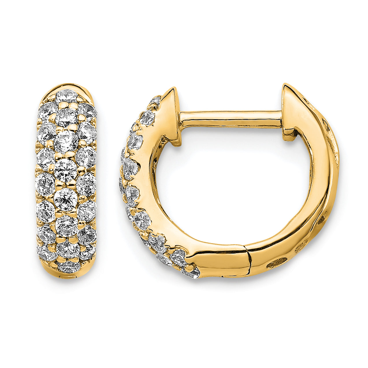 10k Diamond Hinged Hoop Earrings Main image