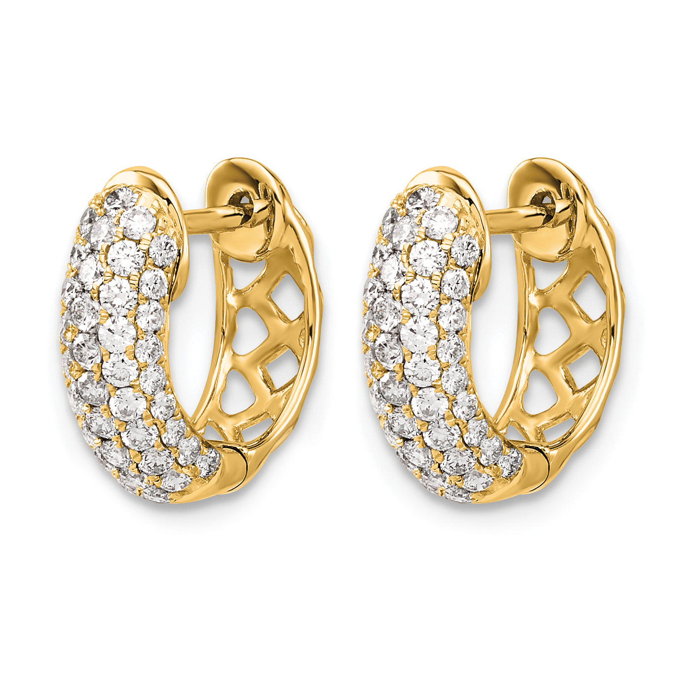 10k Diamond Hinged Hoop Earrings Secondary image