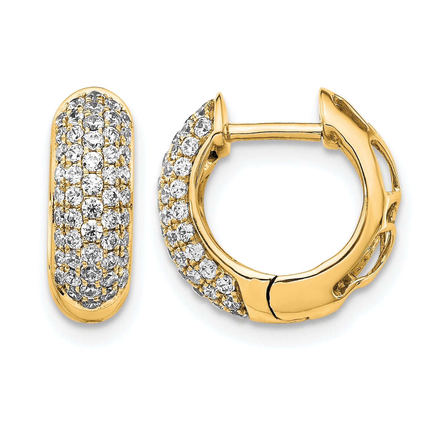 10k Diamond Hinged Hoop Earrings Main image