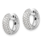 14k White Gold 1 1/5 carat Lab Grown Diamond VS/SI+ G+ Complete Hinged Hoop Earrings