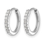 10k White Gold Diamond Hinged Hoop Earrings