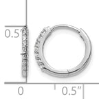 10k White Gold Diamond Hinged Hoop Earrings