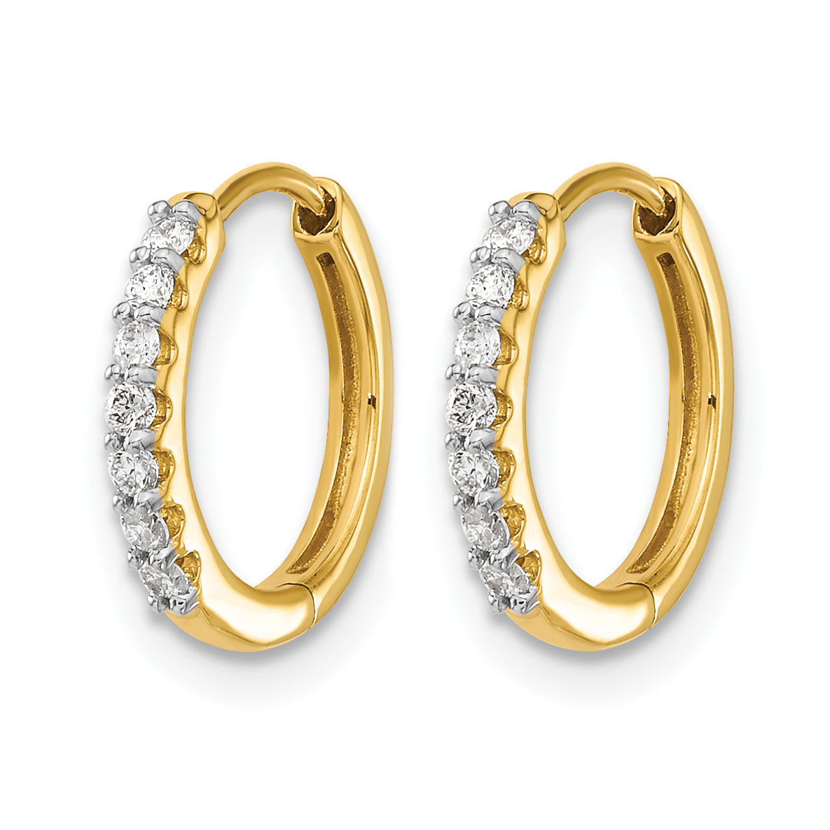 10k Diamond Hinged Hoop Earrings Secondary image