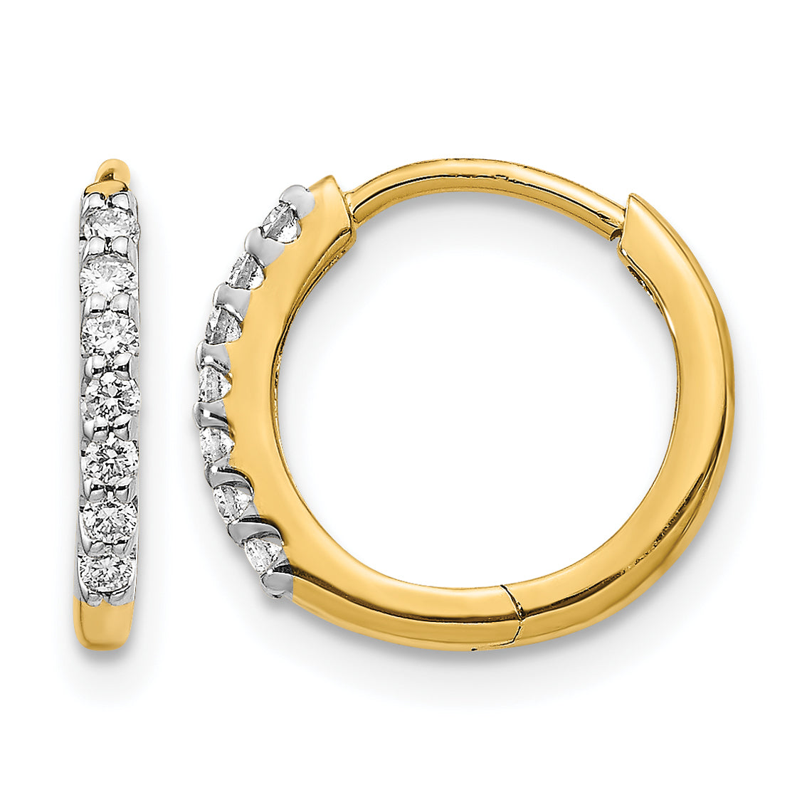 10k Diamond Hinged Hoop Earrings Main image