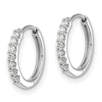 14k White Gold 1/8 carat Lab Grown Diamond VS/SI+ G+ Complete Hinged Hoop Earrings