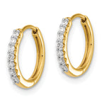 14k 1/8 carat Lab Grown Diamond VS/SI+ G+ Complete Hinged Hoop Earrings