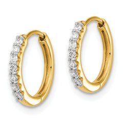14k 1/8 carat Lab Grown Diamond VS/SI+ G+ Complete Hinged Hoop Earrings