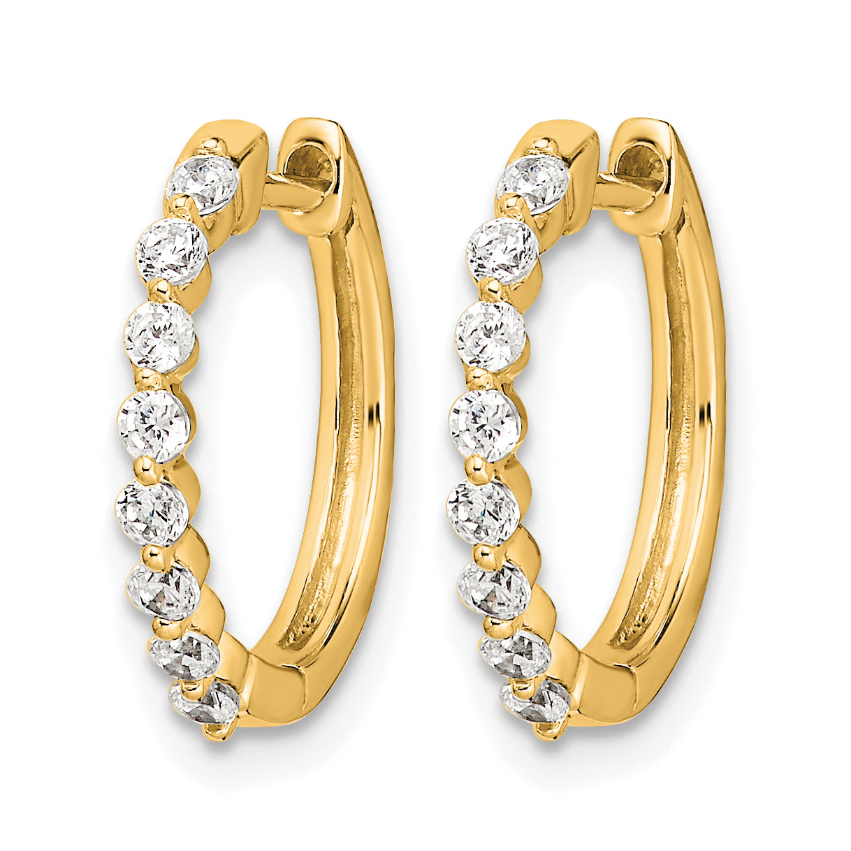 10k Diamond Hinged Hoop Earrings Secondary image