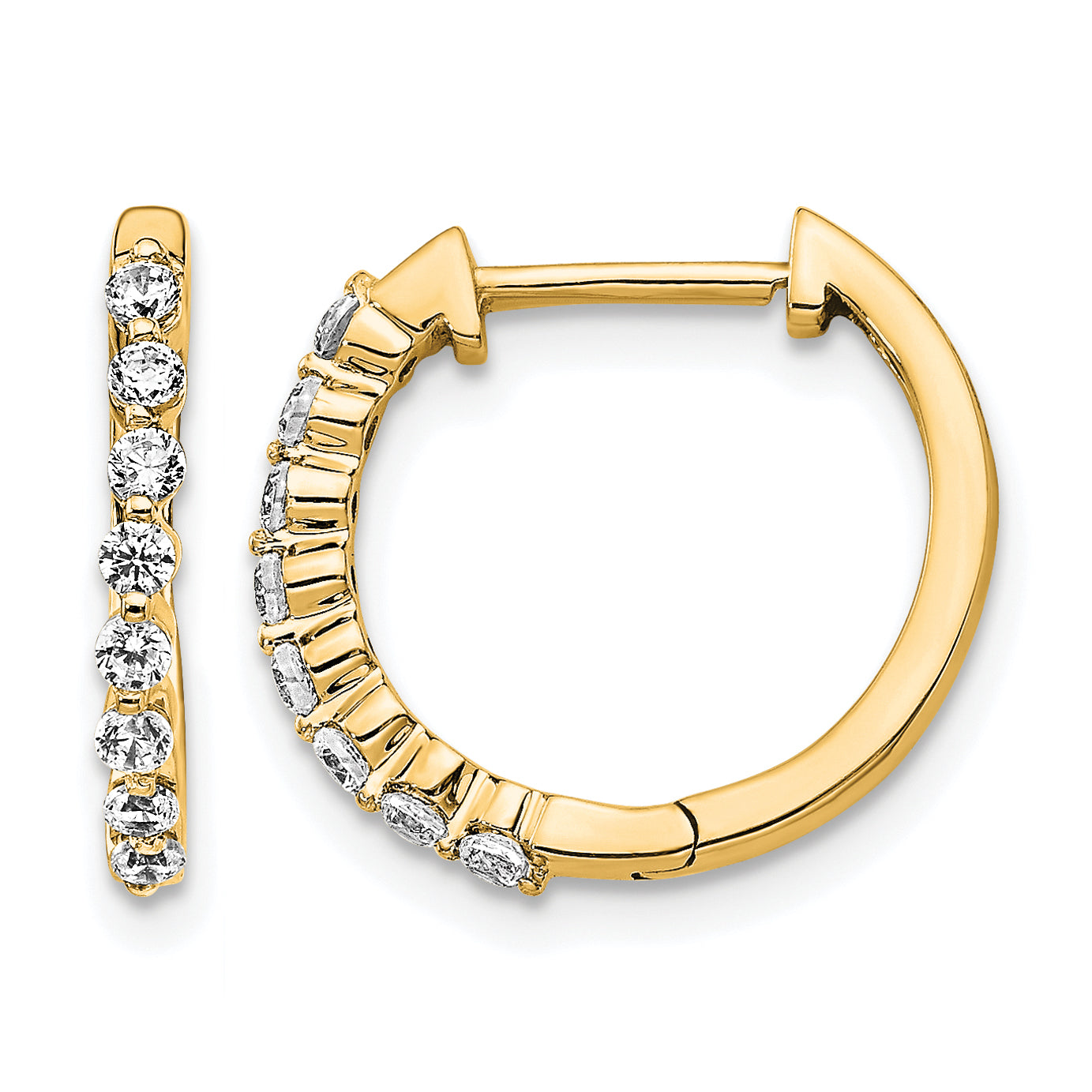 10k Diamond Hinged Hoop Earrings Main image
