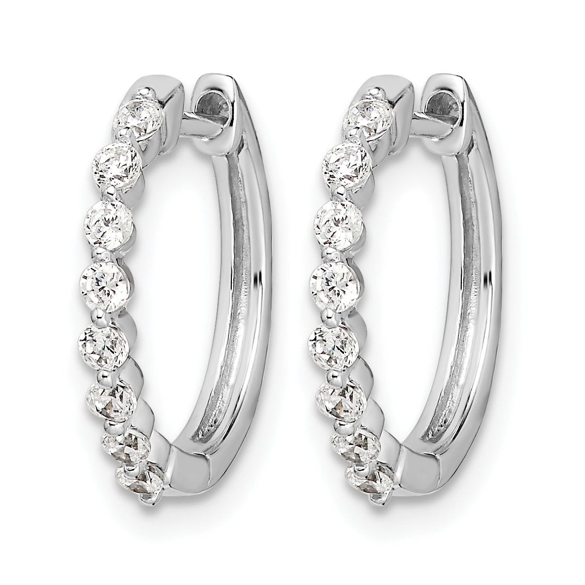 10K White Gold 1/3 ct Lab-Created Diamond VS/SI+ G+ Hoop Earrings Secondary image