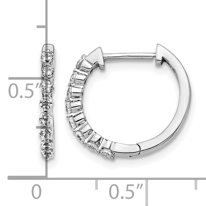 10K White Gold 1/3 ct Lab-Created Diamond VS/SI+ G+ Hoop Earrings