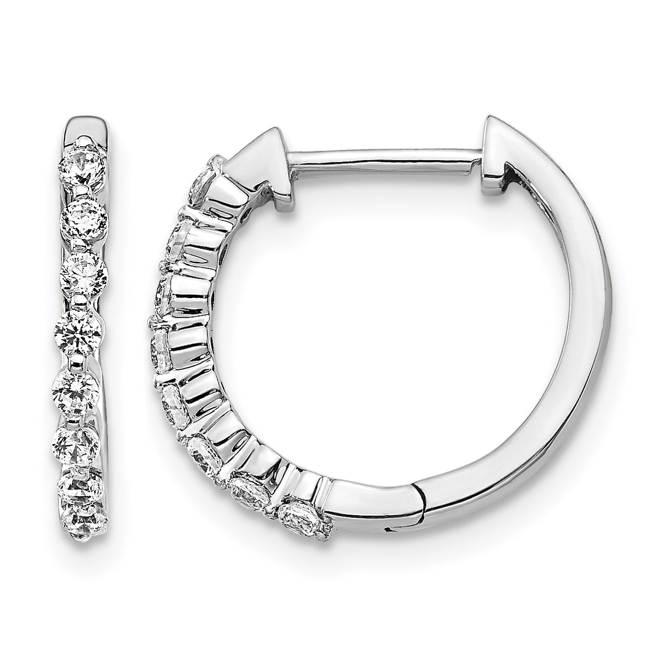 10K White Gold 1/3 ct Lab-Created Diamond VS/SI+ G+ Hoop Earrings