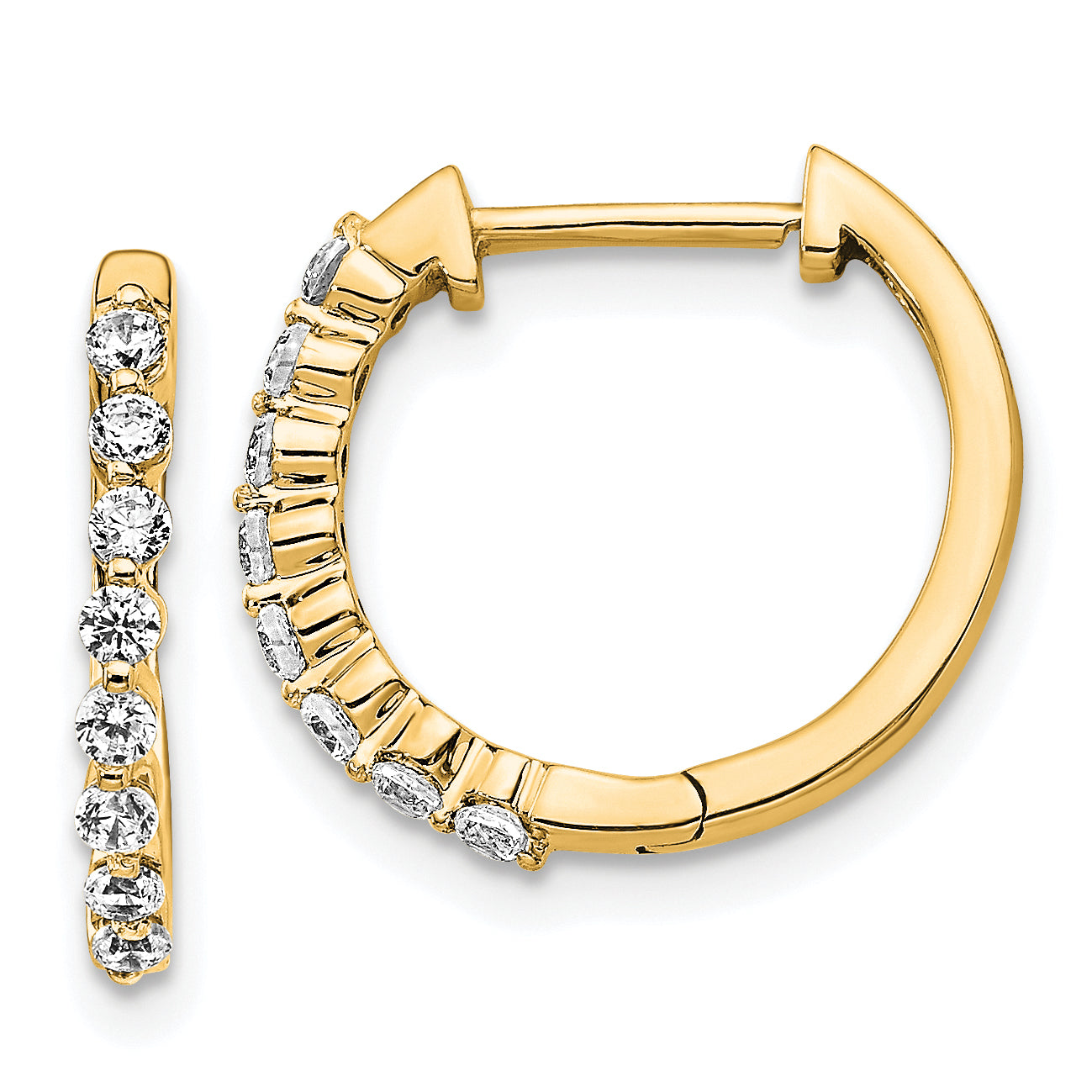 10k 1/3 carat Lab Grown Diamond VS/SI+ G+ Complete Hinged Hoop Earrings Main image