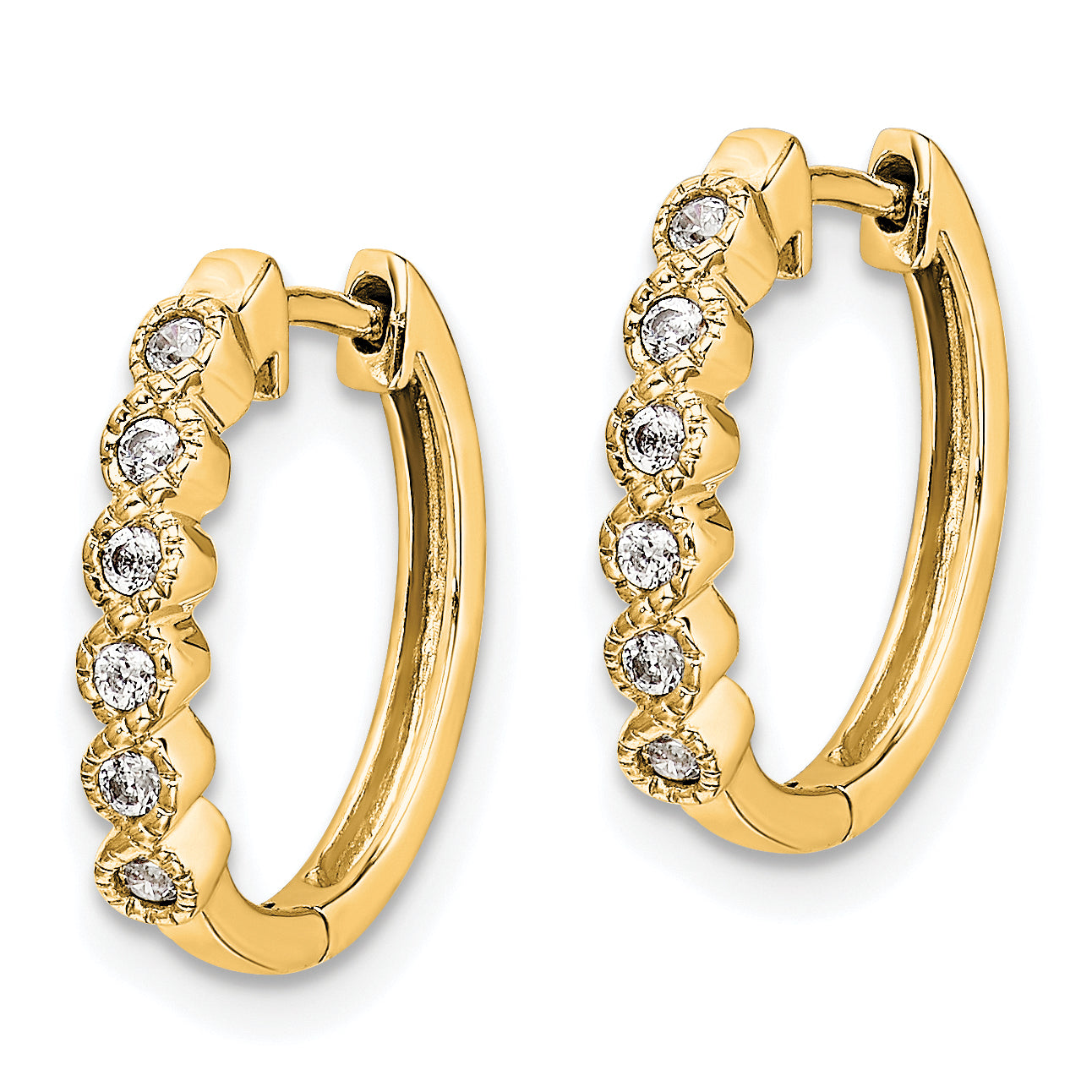 10k Diamond Hinged Hoop Earrings Secondary image