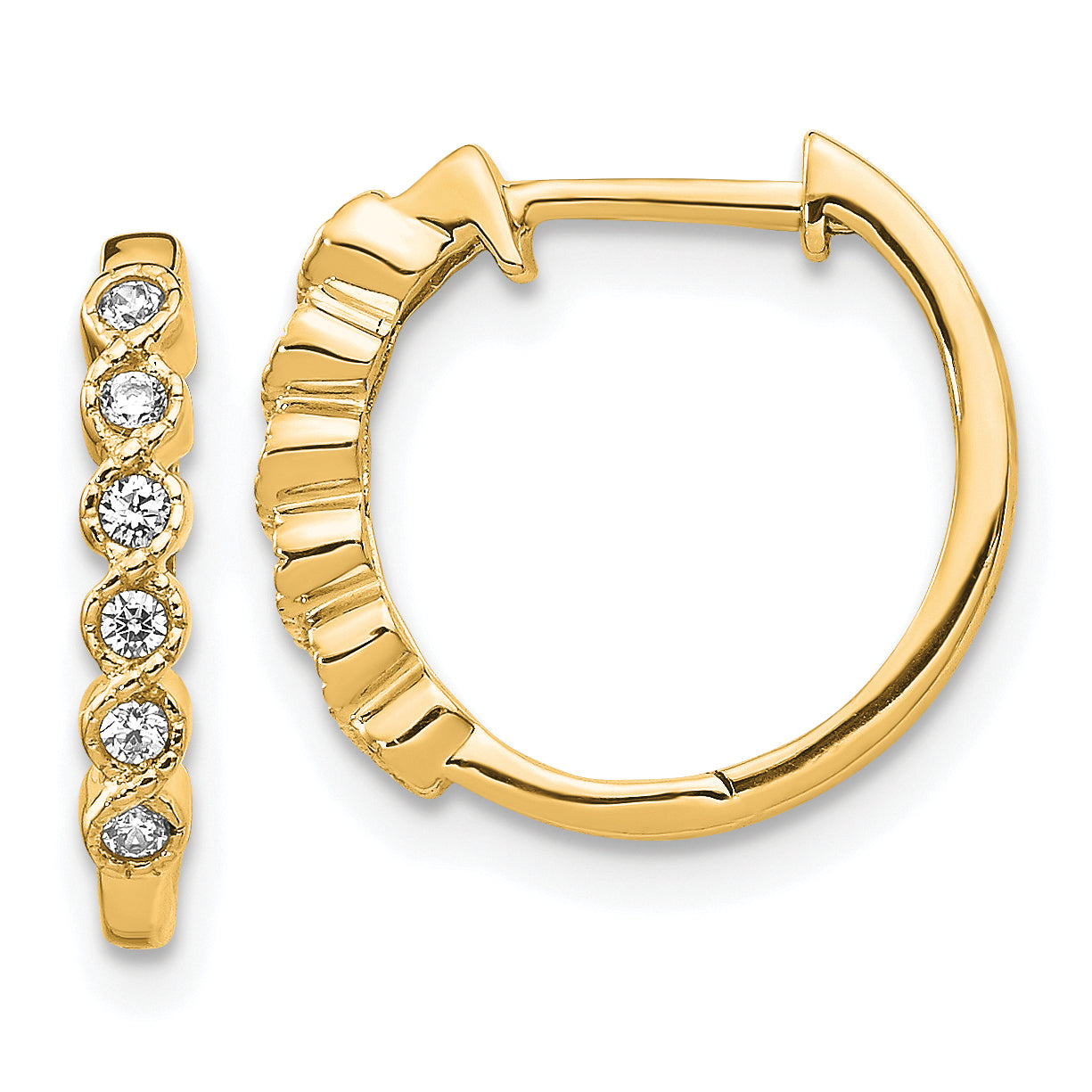 10k Diamond Hinged Hoop Earrings Main image