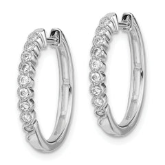 14k White Gold 1/4 carat Lab Grown Diamond VS/SI+ G+ Complete Hinged Hoop Earrings