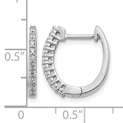 14k White Gold 1/4 carat Lab Grown Diamond VS/SI+ G+ Complete Hinged Hoop Earrings