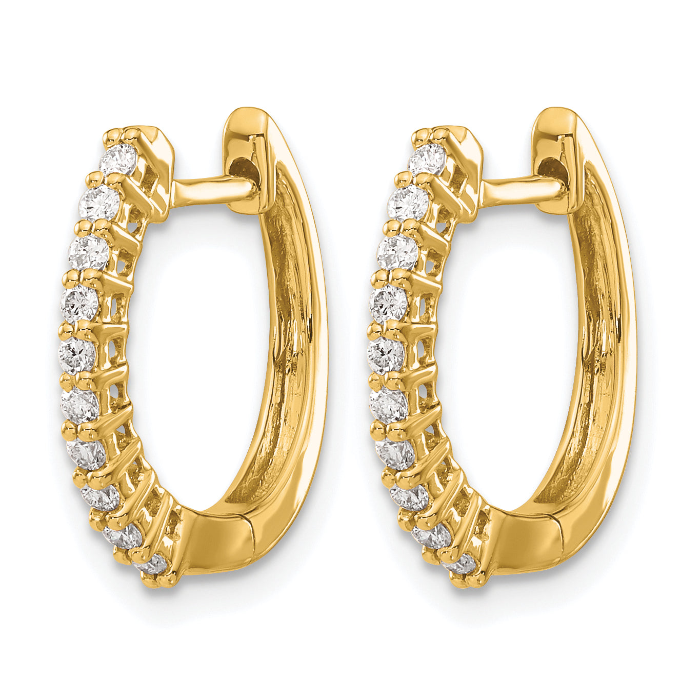 14k 1/4 carat Lab Grown Diamond VS/SI+ G+ Complete Hinged Hoop Earrings Secondary image