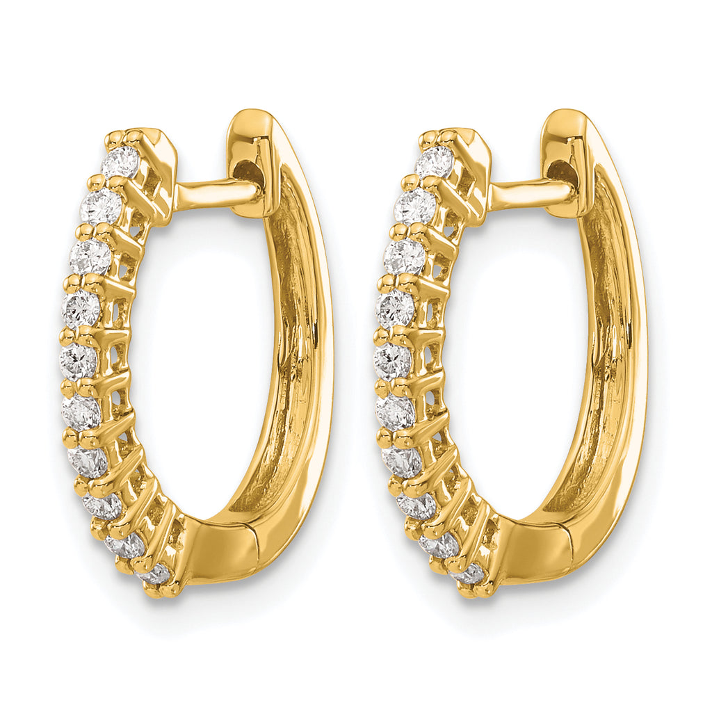 14k 1/4 carat Lab Grown Diamond VS/SI+ G+ Complete Hinged Hoop Earrings
