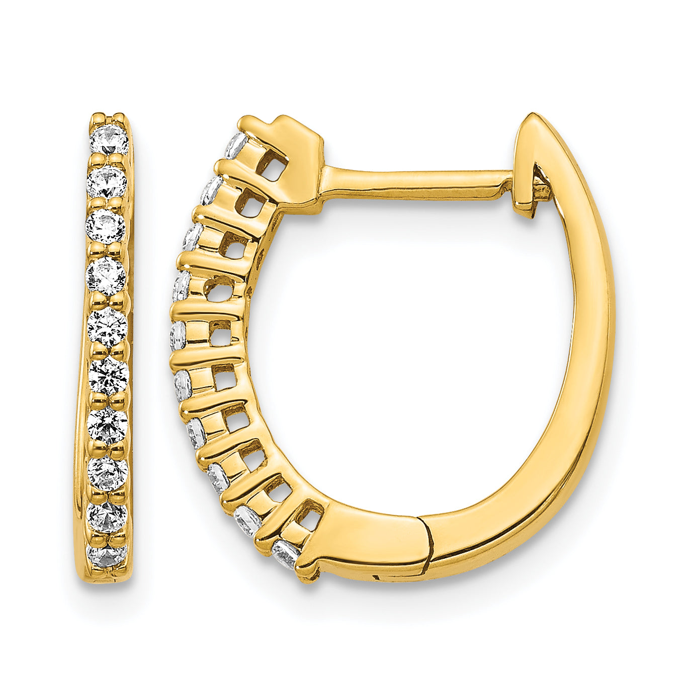 14k 1/4 carat Lab Grown Diamond VS/SI+ G+ Complete Hinged Hoop Earrings