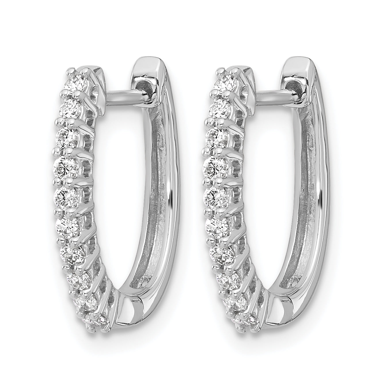 14k White Gold 1/3 carat Lab Grown Diamond VS/SI+ G+ Complete Hinged Hoop Earrings