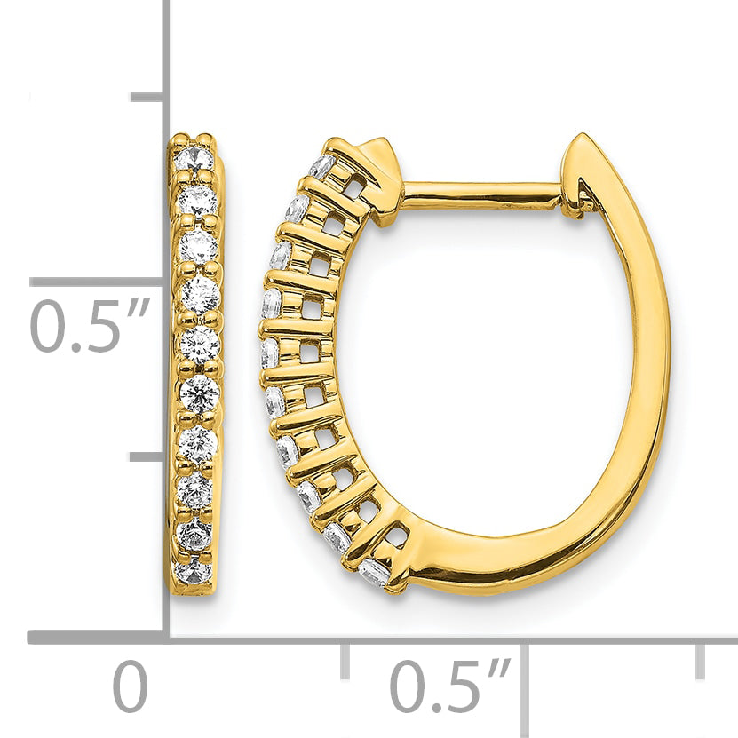 14k 1/3 carat Lab Grown Diamond VS/SI+ G+ Complete Hinged Hoop Earrings Secondary image