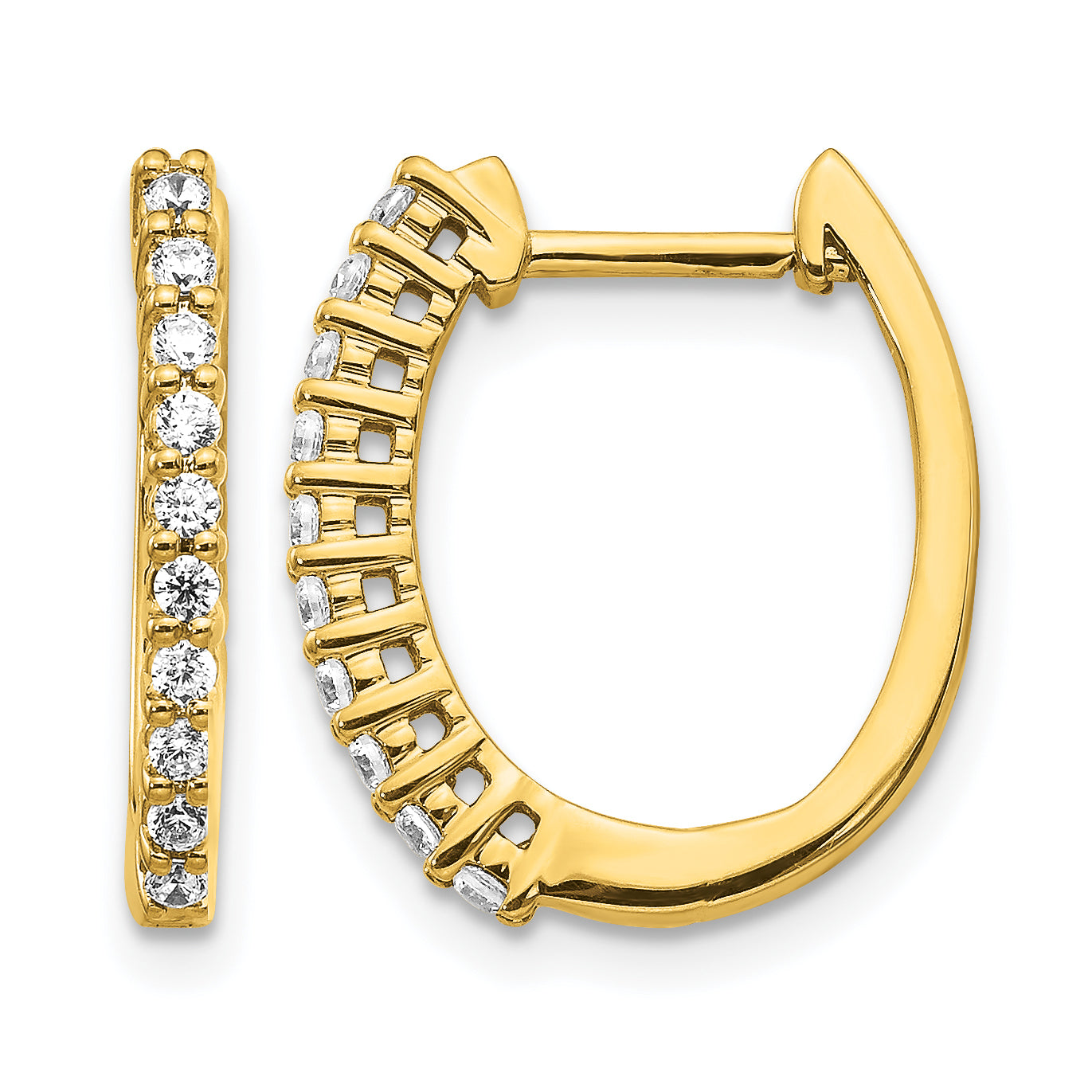 14k 1/3 carat Lab Grown Diamond VS/SI+ G+ Complete Hinged Hoop Earrings Main image