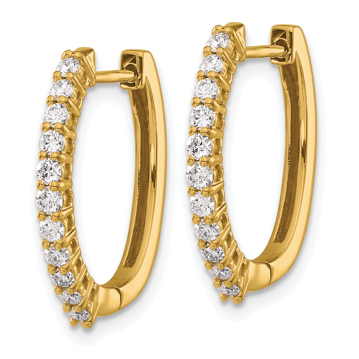 14k 1/2 carat Lab Grown Diamond VS/SI+ G+ Complete Hinged Hoop Earrings Secondary image