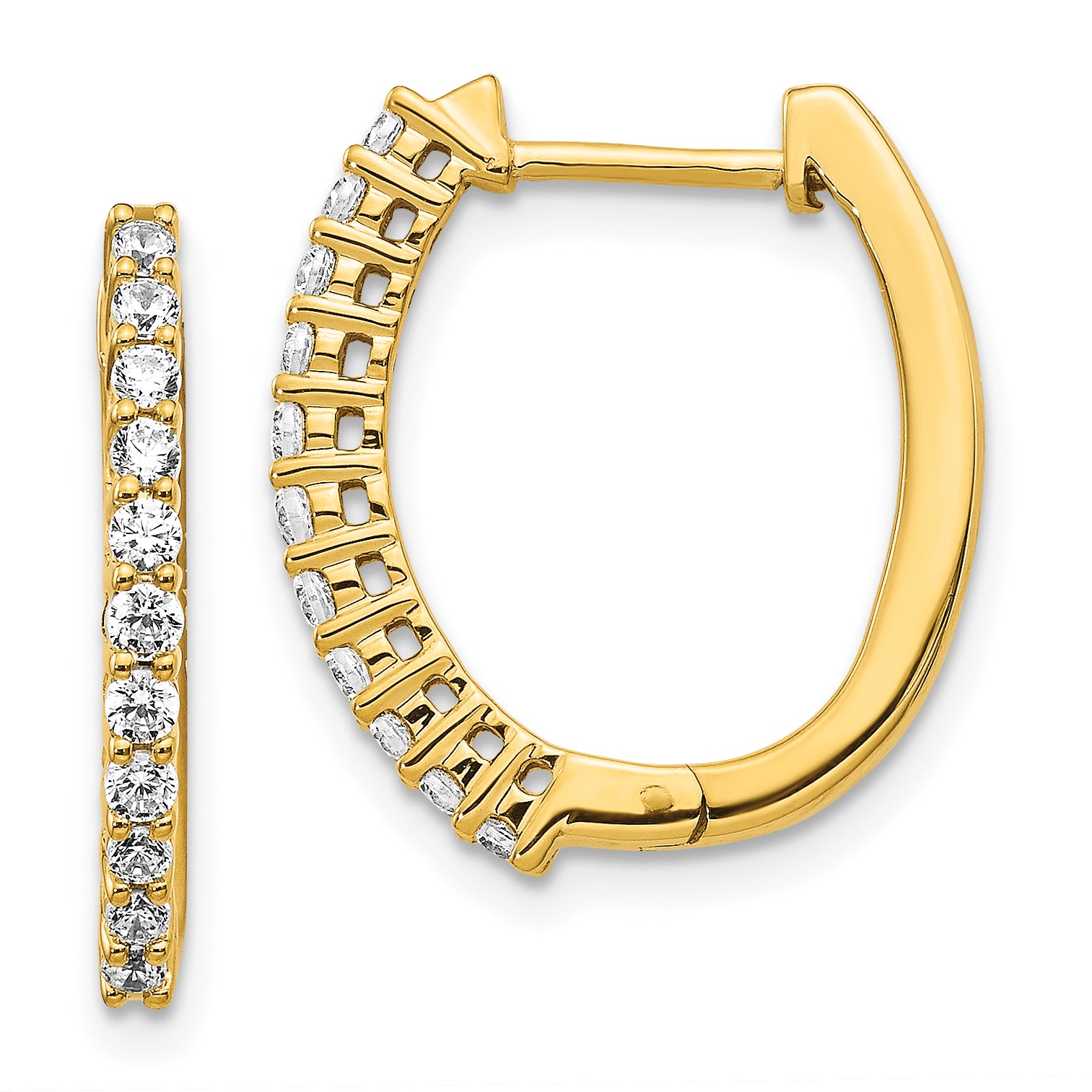 14k 1/2 carat Lab Grown Diamond VS/SI+ G+ Complete Hinged Hoop Earrings Main image