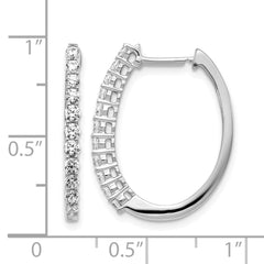 14k White Gold 3/4 carat Lab Grown Diamond VS/SI+ G+ Complete Hinged Hoop Earrings