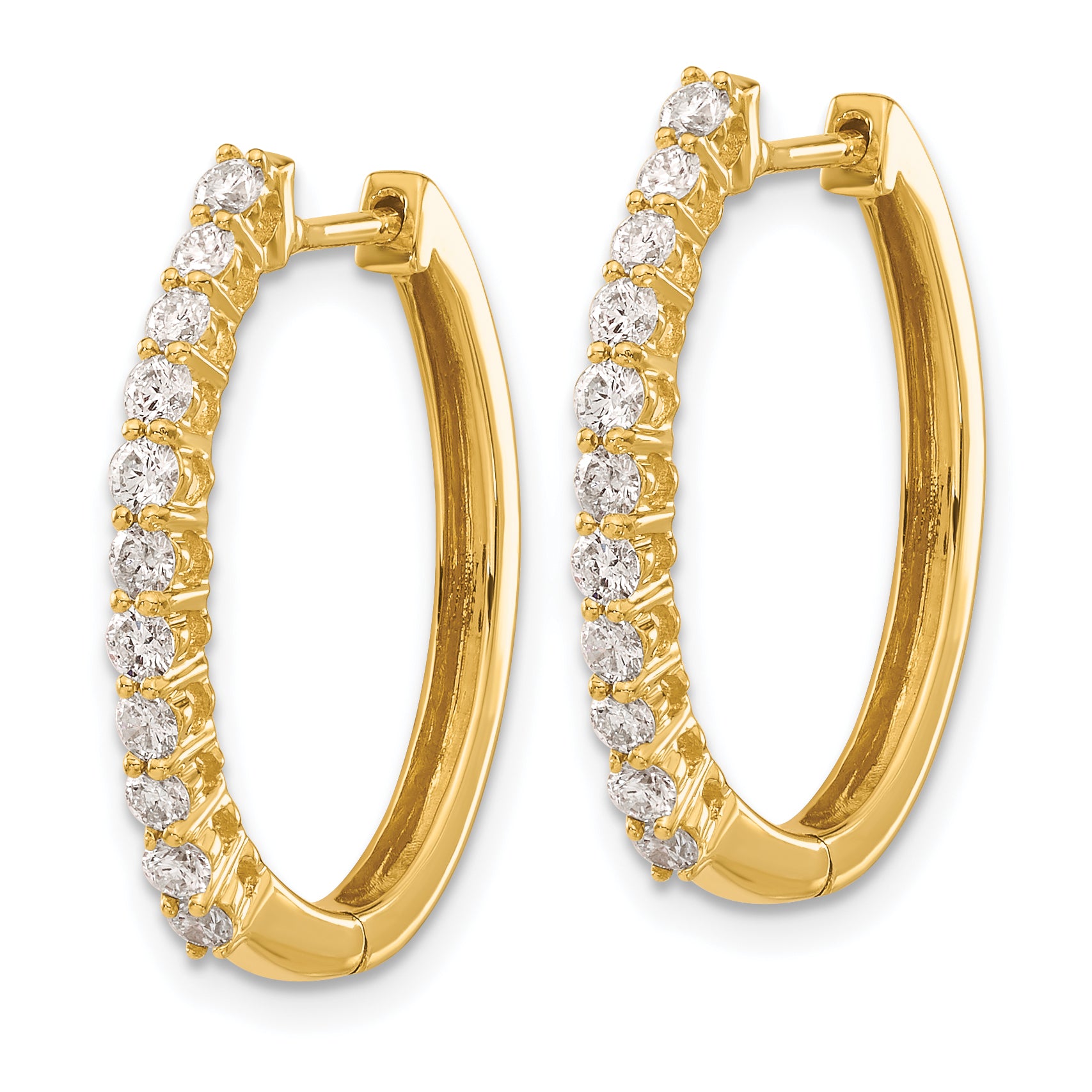 14k 3/4 carat Lab Grown Diamond VS/SI+ G+ Complete Hinged Hoop Earrings Secondary image