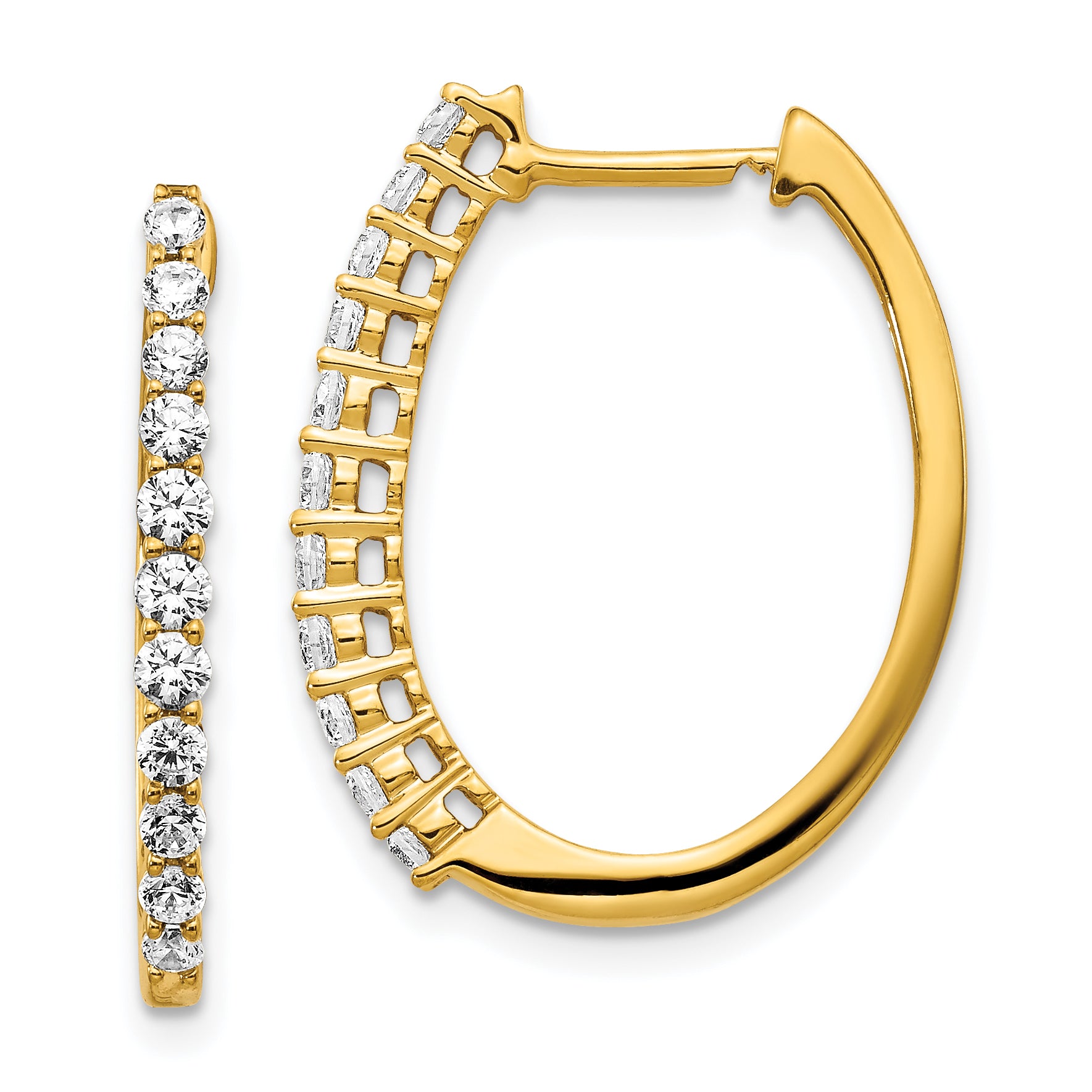 14k 3/4 carat Lab Grown Diamond VS/SI+ G+ Complete Hinged Hoop Earrings Main image