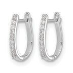 14k White Gold 1/10 carat Lab Grown Diamond VS/SI+ G+ Complete Hinged Hoop Earrings