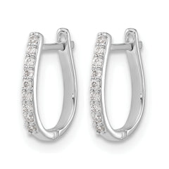 14k White Gold 1/10 carat Lab Grown Diamond VS/SI+ G+ Complete Hinged Hoop Earrings